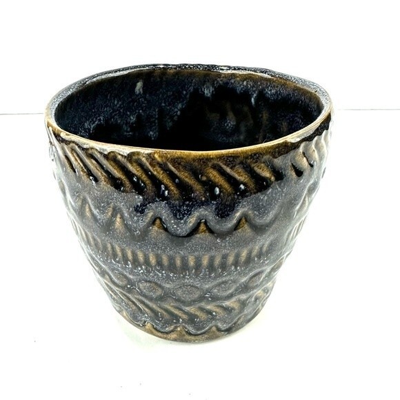 Glazed Batik Style Vessel Blue - Picture 2 of 7